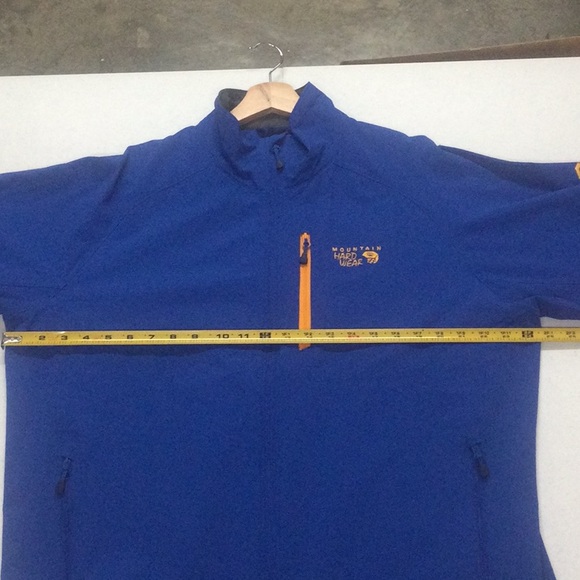 Men’s EUC MOUNTAIN HARDWEAR XL Blue Soft Shell Full Zip Jacket With Chest Pocket - Picture 3 of 16